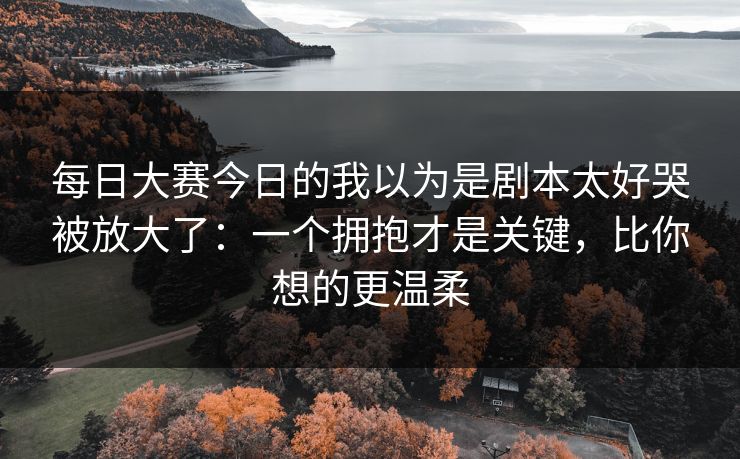 每日大赛今日的我以为是剧本太好哭被放大了：一个拥抱才是关键，比你想的更温柔