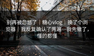 别再被忽悠了｜糖心vlog｜换了个浏览器｜我反复确认了两遍…我先撤了，懂的都懂